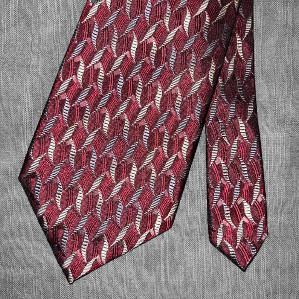 Lamberti Maroon & Cream Abstract Tie